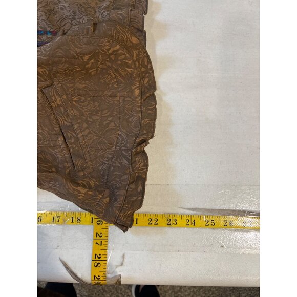 Coldwater Creek Brown Floral Roses Ruffled Hem Jacquard Jacket Medium - Picture 3 of 9